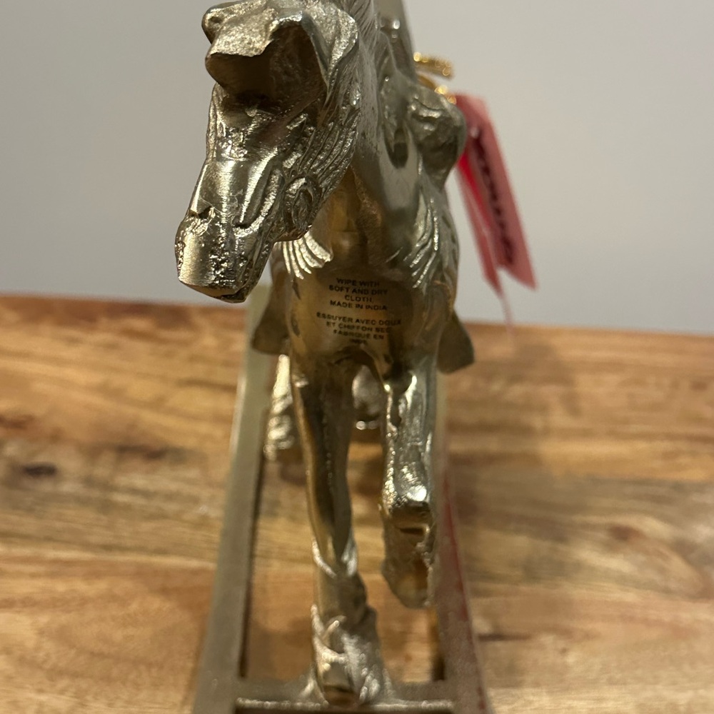 Martha Stewart Metallic Gold Rocking Horse Christmas Decor - Picture 8 of 11